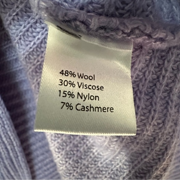 Bartolini Made In Italy Cashmere Blend Mock Neck Purple Sweater, Small - Picture 8 of 8